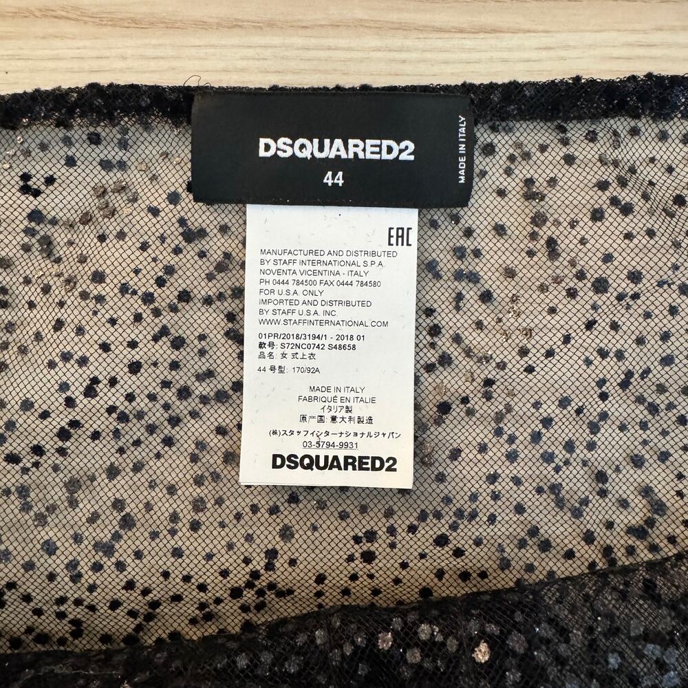 DSquared2 | NWOT Glitter, Velvet Dot & Ruffle Tank Top Size 44 Italian (Large) - Picture 6 of 7